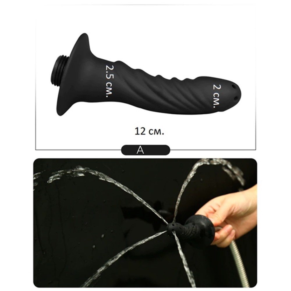 Силиконов анален душ тип фалос - The Black Phallus Силиконов анален душ тип фалос - The Black Phallus