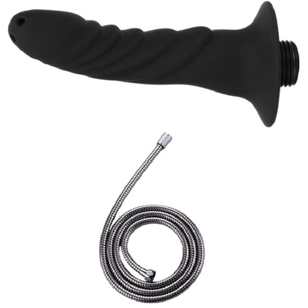 Силиконов анален душ тип фалос - The Black Phallus Силиконов анален душ тип фалос - The Black Phallus