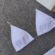Бял бански от две части с прозрачни презрамки