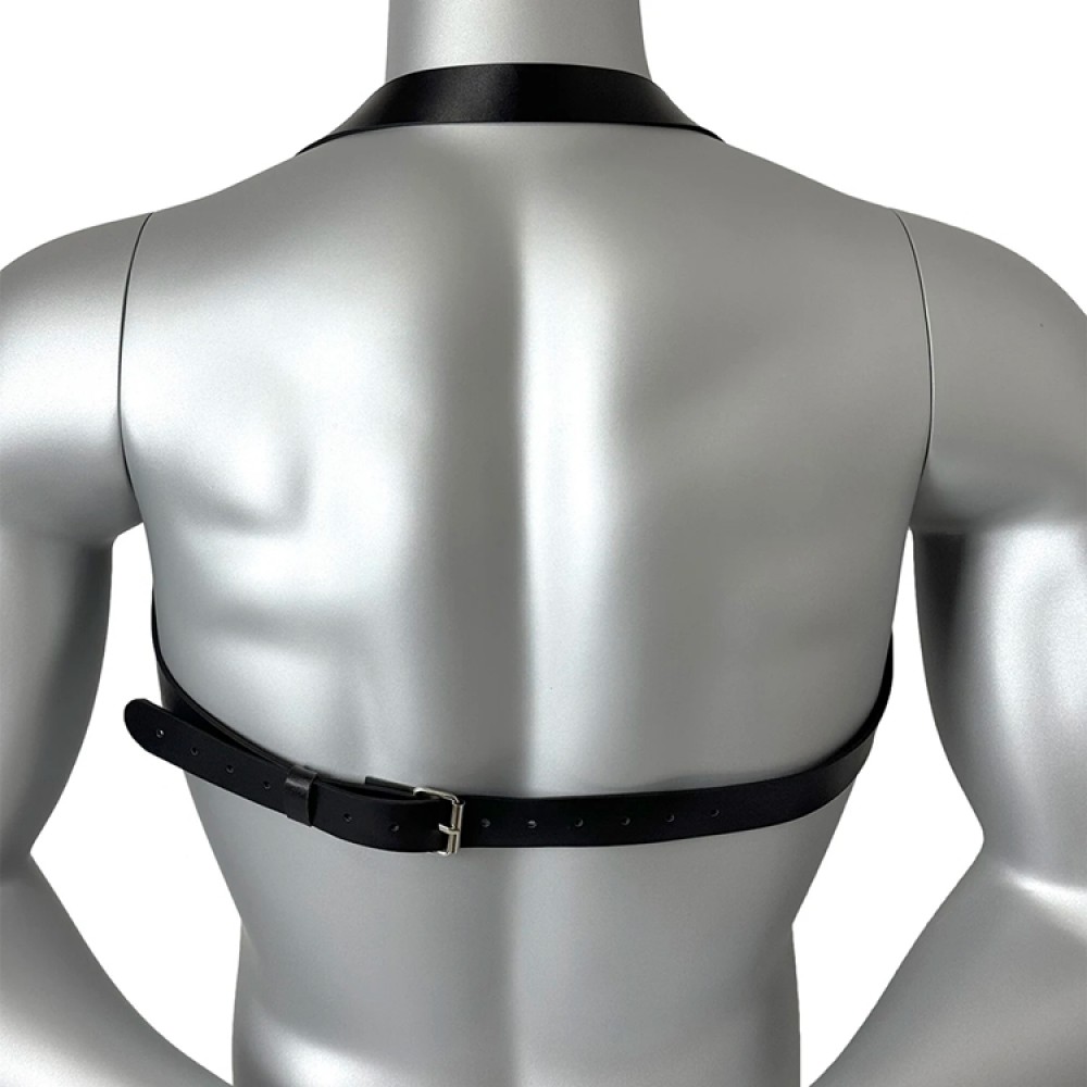 Мъжки Черен Кожен BDSM Харнес за Гърди и Рамене Мъжки Черен Кожен BDSM Харнес за Гърди и Рамене