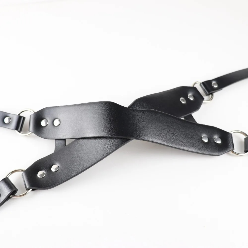 Черна кожена BDSM превръзка за очи