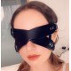 Черна кожена BDSM превръзка за очи