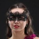 Черна BDSM маска Naughty kitten от плетена дантела