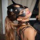 Черна кожена BDSM маска The cat woman