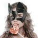 Черна кожена BDSM маска The cat woman