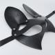 Черна кожена BDSM маска The cat woman