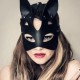 Черна кожена BDSM маска The cat woman