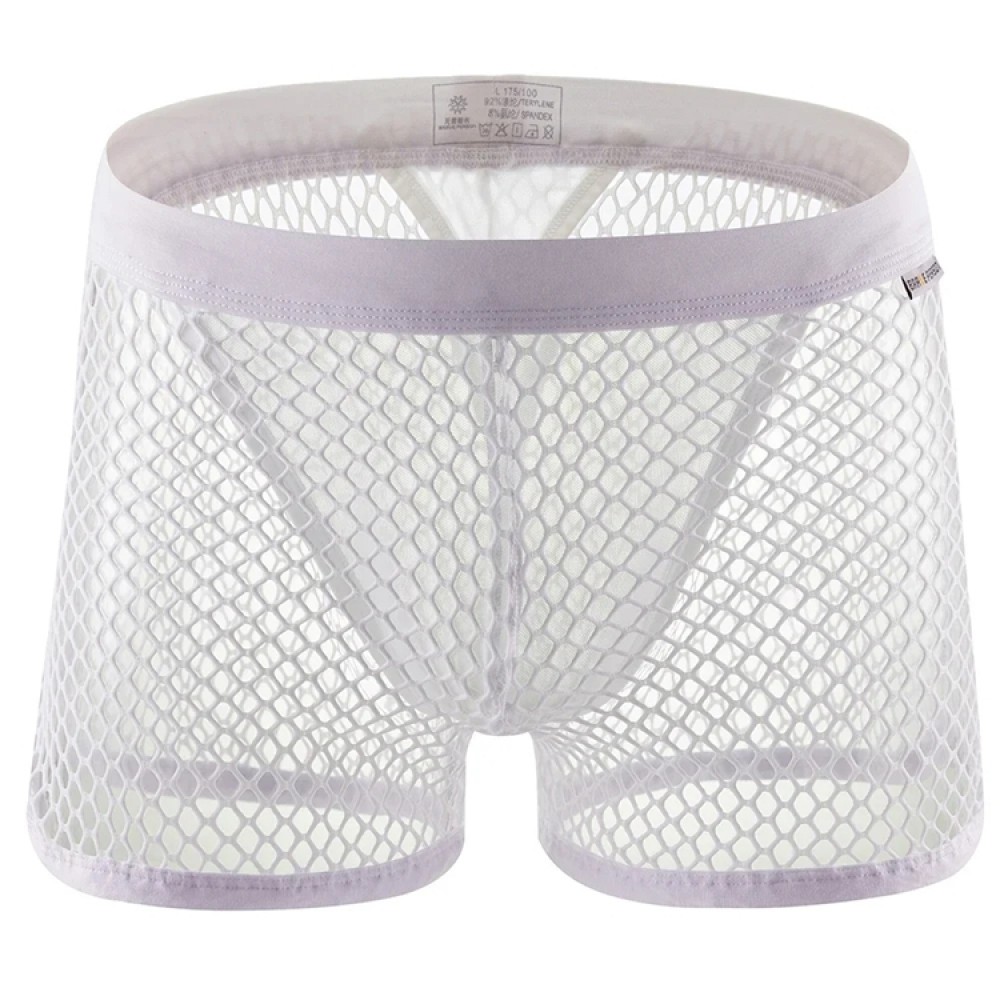 Бели мрежести мъжки боксерки White Net